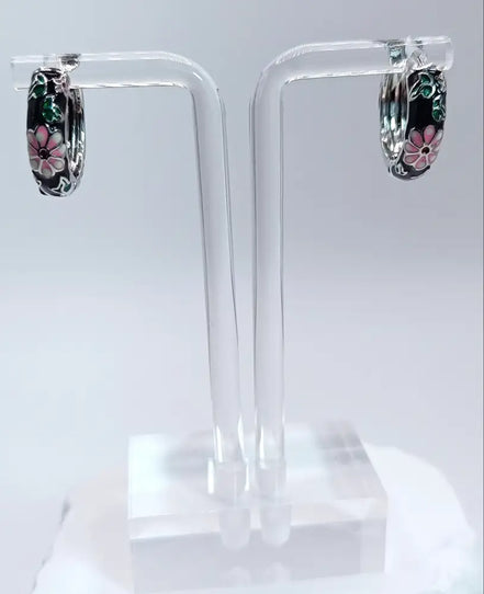 Enamel Ohrringe Schwarz