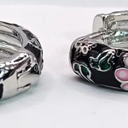 Enamel Ohrringe Schwarz