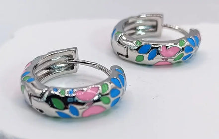 Enamel Ohrringe Blau