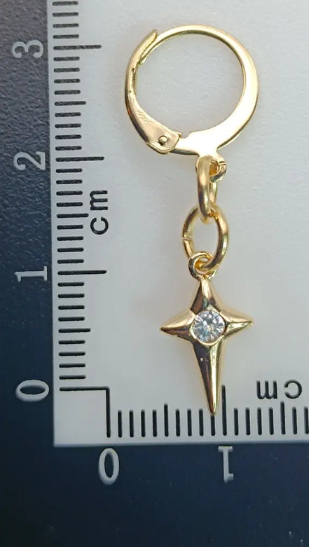 Starlight Protection Earrings-Edelstahl & Zirkonia Gold - Ohrringe