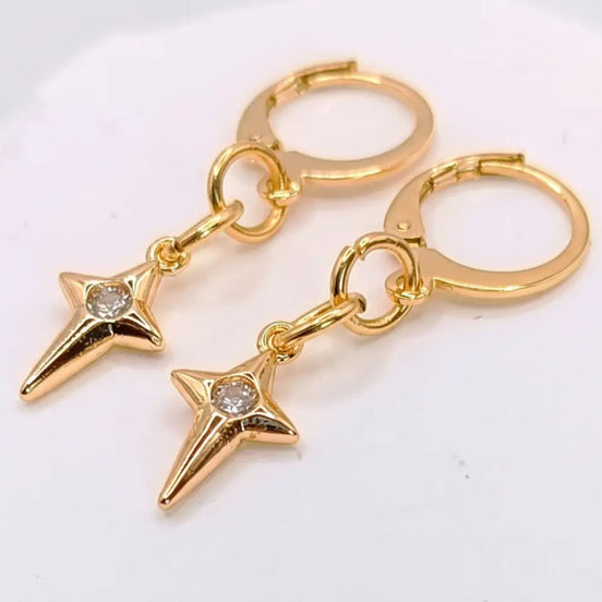 Starlight Protection Earrings-Edelstahl & Zirkonia Gold - Ohrringe