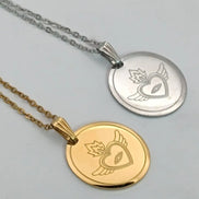 Heilige Herz Edelstahl Anhanger und Gold und Silber Edelstahl Kette