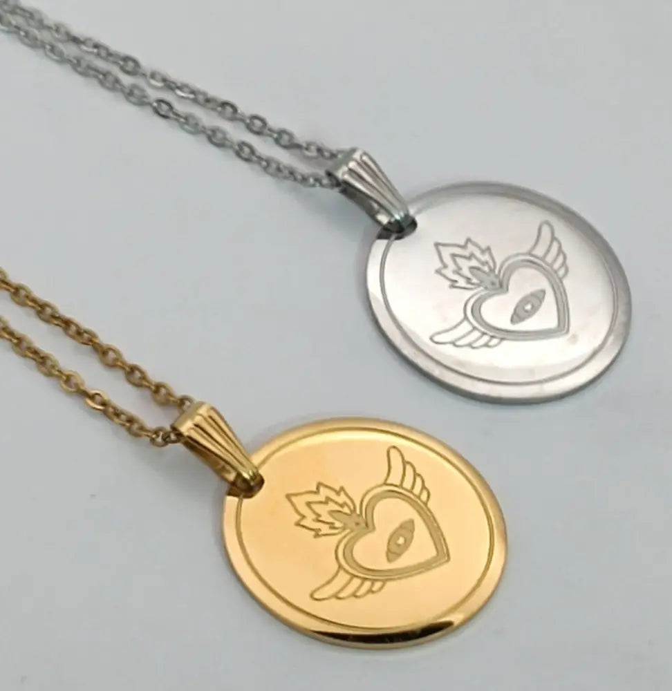 Heilige Herz Edelstahl Anhanger und Gold und Silber Edelstahl Kette