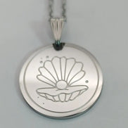Muschel edelstahl anhanger und silber edelstahl kette