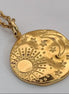 Edelstahl-Sonnenanhänger mit Goldkette